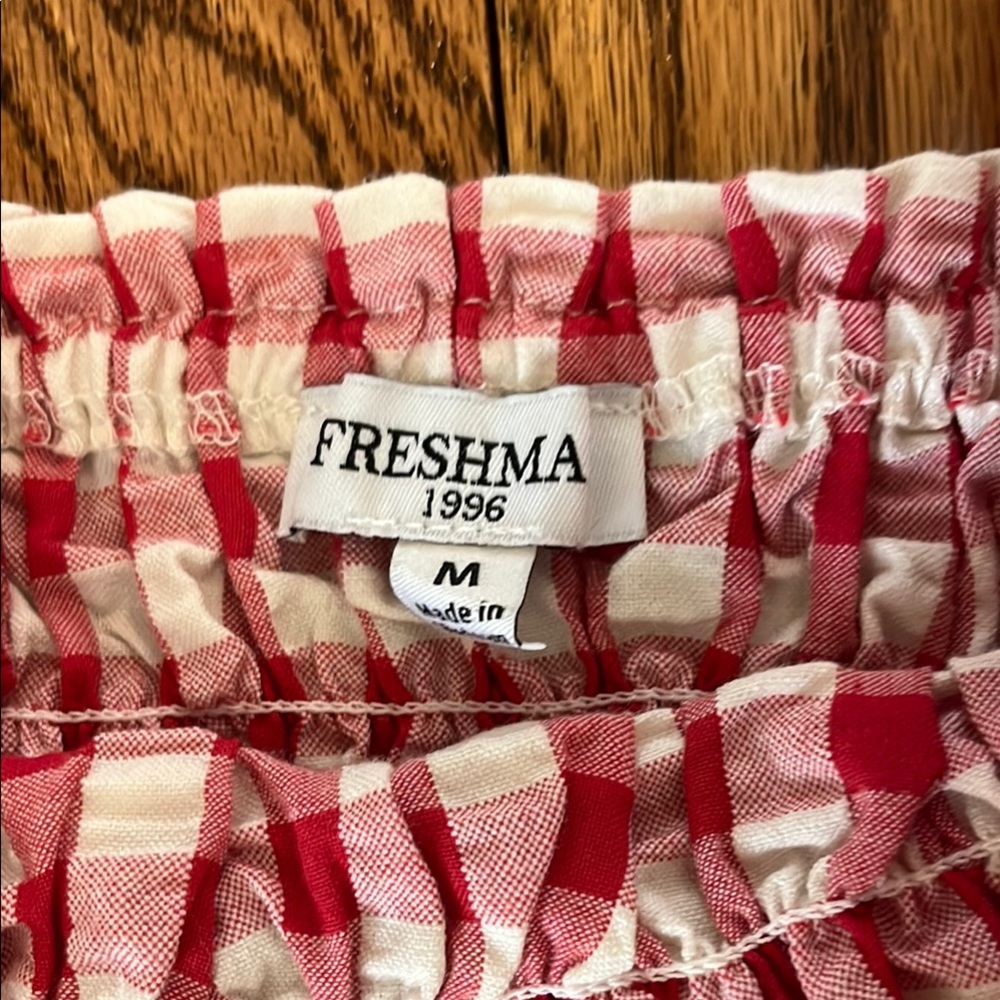 Red Gingham Women's Top - Picture 2 of 4